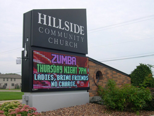 P10 Gran luminosità schermi a LED della chiesa cartellone pubblicitario esterno