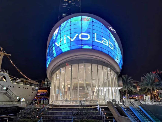 Esposizione trasparente del film di 1R1G1B LED, esposizione della parete divisoria di 4000mcd LED