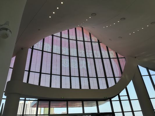 Esposizione trasparente del film di 1R1G1B LED, esposizione della parete divisoria di 4000mcd LED