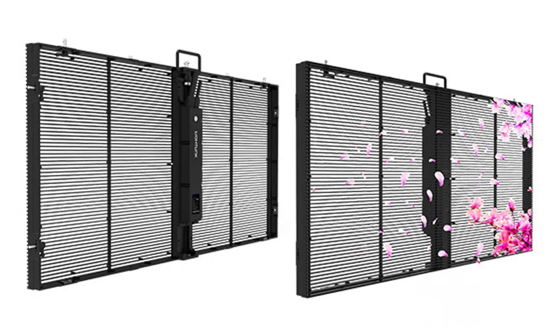 Schermo trasparente all'aperto di alta luminosità P3.9-7.8 LED per la pubblicità della parete di vetro