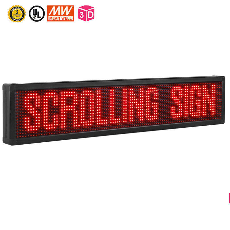 segni facenti scorrere programmabili di 10mm LED, colore rosso che fa scorrere l'esposizione di LED del testo