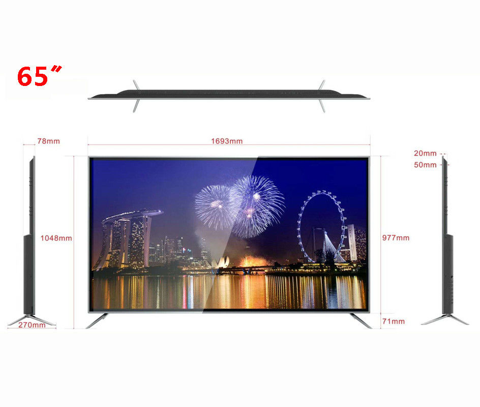 Affissione a cristalli liquidi a 65 pollici liquida Smart TV Android 8,0 di Crystal Display TV di 400 pidocchi